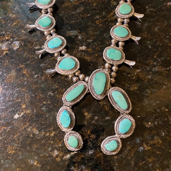 Vintage Jewelry Squash Blossom Turquoise Necklace Ralph Lauren